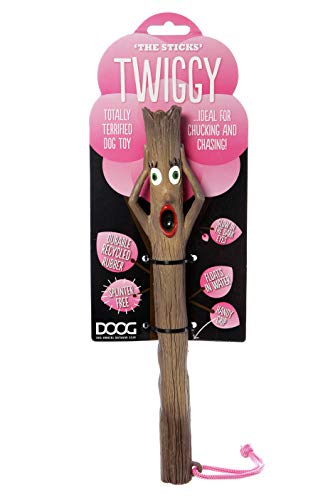 DOOG - The Sticks Twiggy Fetch Toys Safer Than Real Sticks, Splinter Free, Glow-in-The-Dark Eyes, Floats, Easy to Clean