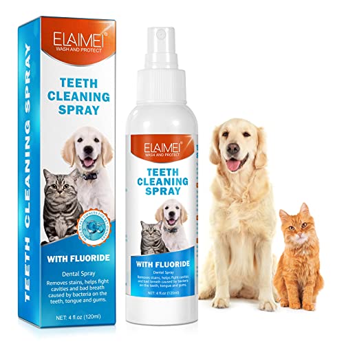 Easy Spray Freshens Breath for Dogs & Cat: Our pet Teeth Cleaning Spray eliminates Bad Breath, removes Tooth Stains, Keeps Your Dog's & Cat Teeth Clean. Say Goodbye to Bad Breath!