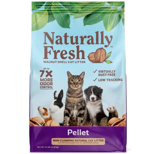 Eco-Shell Naturally Fresh Cat Litter Made from Walnut Shells, Pellet Non-Clumping, Biodegradable, Dust-Free, Sustainable, 26 Lbs