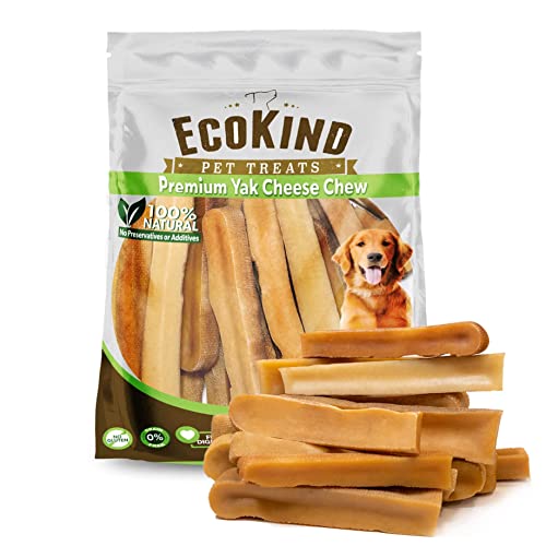 EcoKind Pet Treats Premium Gold Himalayan Yak Cheese Dog Chew, Gluten Free, Lactose Free, All Natural Chews for Small to Large Dogs, Keeps Dogs Busy & Enjoying, 3 lb. Bag, (Large - 12 Pack)