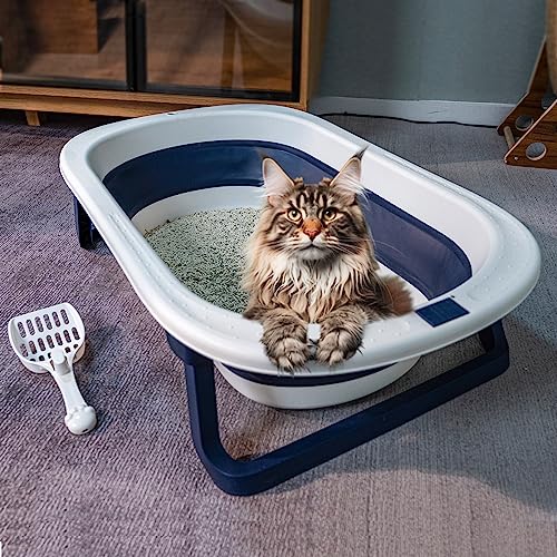 Eiiel Extra Large Cat Litter Box, 17.8 Gallons Great for Large Cats,XL Standard Litter Box,18.9" W x30.7 L x7.9 H inches, Nonstick Litter Pan Durable,Easy to Clean