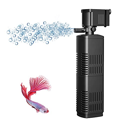 EmmaWu Jeneca IPF-180 Submersible Filter 300 GPH Aquarium Internal Filter for (Up to 100 Gallon) Fish and Turtle Tank and Pond with Chemical, Physical, and Biological Filtration