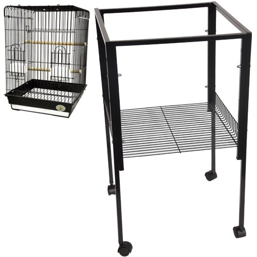 ES5 Metal Stand for All ES1818 Cages 18" W x 18" D x 32 3/8" H Bird Cages Toy Toys Parakeet Parrot Parakeet Budgie (Black Gloss)