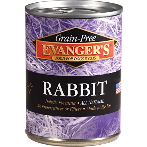 Evanger's Grain-Free Single Protein Game Meats for Dogs & Cats, Rabbit, 12.8 OZ, Pack of 12