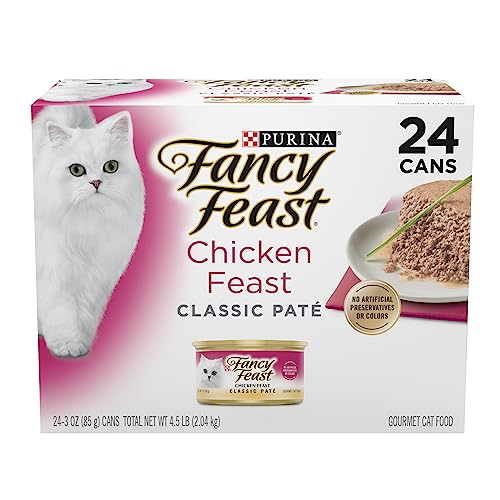 Fancy Feast Chicken Feast Classic Pate Collection Grain Free Wet Cat Food Multi-Pack - (24) 3 Oz. Pull-Top Cans