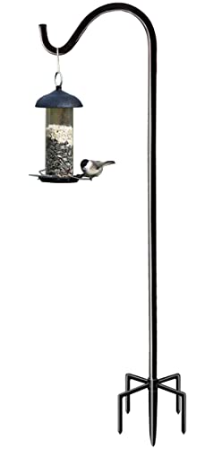 Fandature 76 Inch Tall Outdoor Shepherds Hook with 5 Prong Base, Adjustable Bird Feeder Pole Hanger for Hanging Outside Birdfeeders, Plant Baskets, Lanterns, Wedding Decor