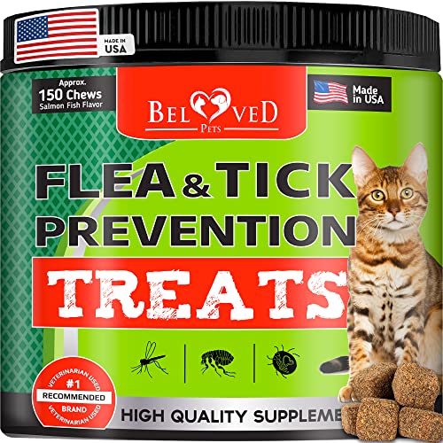 Flea and Tick Prevention Chewable Pills for Cats - Revolution Oral Flea Treatment for Pets - Pest Control & Natural Defense - Chewables Small Tablets Made in USA (Salmon Fish (for Cats))