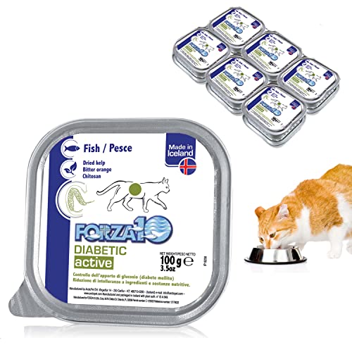 Forza10 Wet Diabetic Cat Food for Diabetic Support and Control, Fish Flavor Canned Cat Food Wet, for Adult Cats with Diabetes, 3.5 Ounce Cans, 12 Pack Case