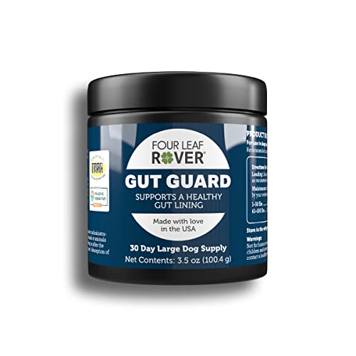 Four Leaf Rover: Gut Guard - Dog Probiotics, Prebiotics and Organic Herbs for Gut Health and Immune Support - 15 to 60 Day Supply, Depending on Dog’s Weight - Vet Formulated