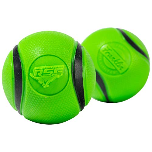 Franklin Pet Supply Dog Launcher Balls - Rubber Dog Balls for Fetch Throwers - Green Bouncy Balls for Pets - Dog Launcher Compatible - 2 Pack