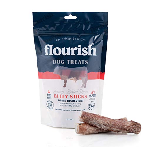 Freeze-Dried Raw Pet Treats for Dogs, Bully Sticks (5 Count)