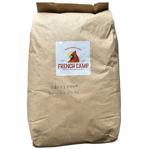 French Camp Grain - Safflower Seed Wild Bird Food - Bird Seeds for Outside Wild Birds - Wild Bird Seed - Bird Seeds for Outside Wild Birds 50 LB Bag