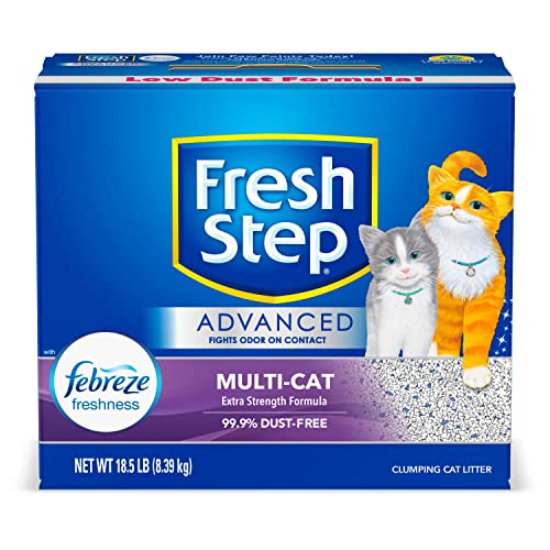 Fresh Step Clumping Cat Litter, Advanced, Multi-Cat Odor Control, 18.5 lbs