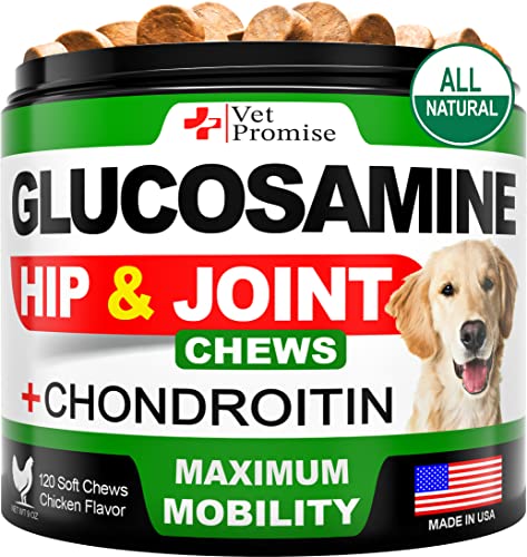 Glucosamine for Dogs - Hip and Joint Supplement for Dogs - Glucosamine Chondroitin for Dogs - Dog Joint Pain Relief - MSM - Hemp - Advanced Support Dog Joint Supplement Health - 120 Mobility Chews