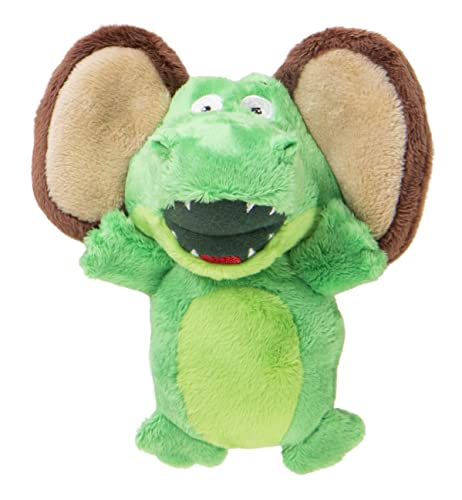 goDog Flips Gator-Monkey Silent Squeak Plush Dog Toy, Chew Guard Technology - Green, Small