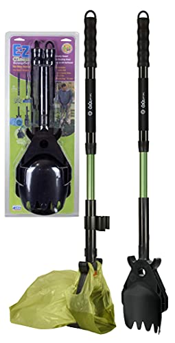 GoGo Stik® Totally Clean Pooper Scooper and Dootie Rake Set. Strong Adjustable Aluminum Handles. Small Medium and Large Dogs Even Geese. Hands Clean Scooping. Includes 10 Dootie Bags Waste Bags.