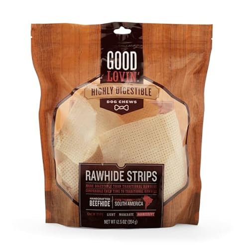 Good Lovin' Highly Digestible Rawhide Strips for Dogs, 12.5 oz.