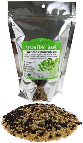 Handy Pantry Organic Birdseed - 1 Lb - Sprouting Bird Seed Mix for Small, Medium & Large Birds- Feed for Songbirds, Parakeets, Parrots, etc