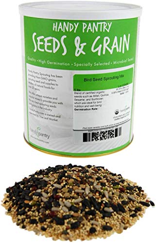 Handy Pantry Organic Birdseed - 5 Lb - Sprouting Bird Seed Mix for Small, Medium & Large Birds- Feed for Songbirds, Parakeets, Parrots, etc