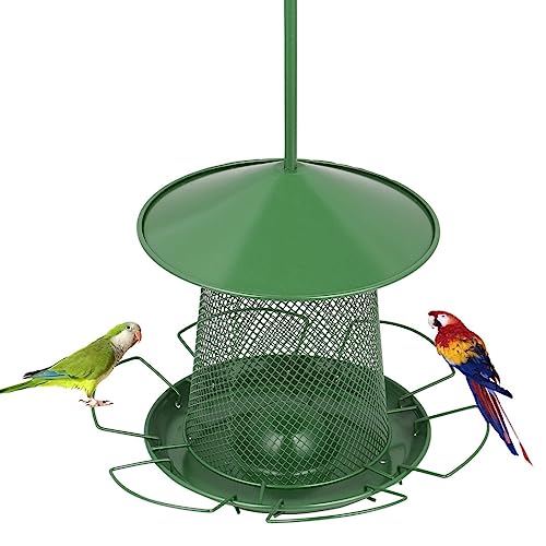 Hanging Wild Bird Feeder Squirrel Proof, Bird Seed Feeders for Outside Outdoor Indoor, Detachable Outdoor Feeder with 6 Stances for Sparrow Pigeon Parrot