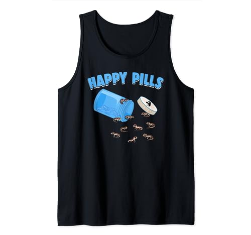 Happy Pills Lizard Funny African Fat-Tailed Gecko Pet Humor Tank Top