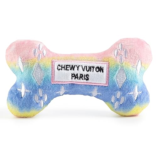 Haute Diggity Dog Chewy Vuiton Pink Ombré Collection – Soft Plush Designer Dog Toys with Squeaker & Fun, Parody Designs from Safe, Machine-Washable Materials for All Breeds & Sizes