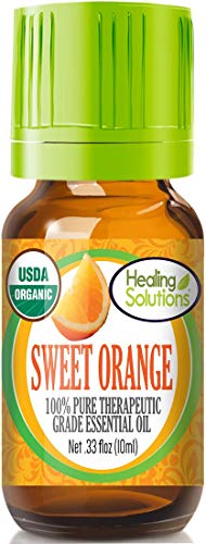 Healing Solutions Organic 10ml Oils - Sweet Orange Essential Oil - 0.33 Fluid Ounces