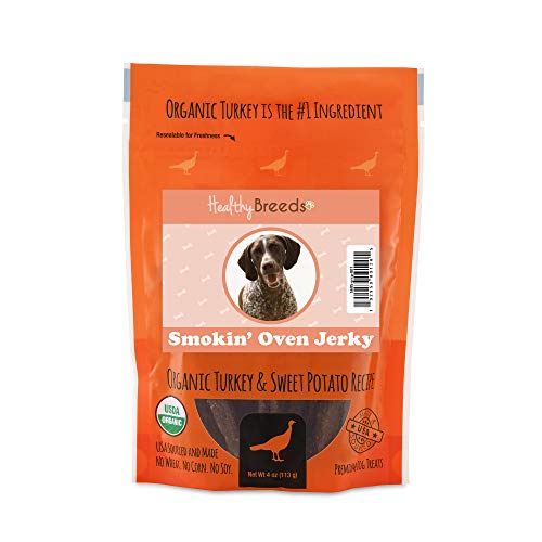 Healthy Breeds German Shorthaired Pointer Smokin' Oven Organic Turkey & Sweet Potato Recipe Jerky Dog Treats 4 oz