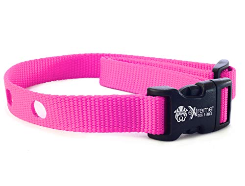 Heavy Duty Nylon Replacement Collar Strap-Compatible with Nearly All Brands and Models of Underground Electric Dog Fences and Training Collars Hot Pink