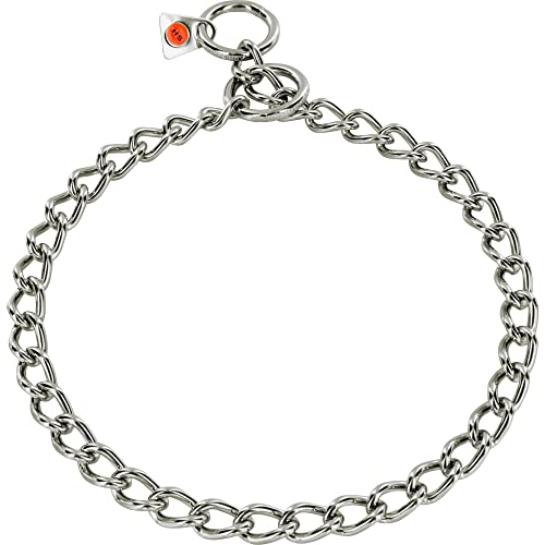 Herm Sprenger Stainless Steel Dog Collar with Round Links Choke Chain for Small Medium Large Dogs Professional Training Collar Correction Slip Chain Made in Germany (28in (70cm))