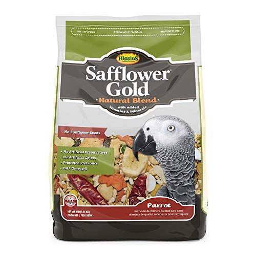 Higgins Safflower Gold Natural Food Mix for Parrots 3lbs