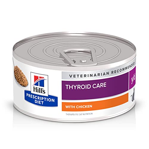 Hill's Prescription Diet y/d Thyroid Care with Chicken Wet Cat Food, Veterinary Diet, 5.5 oz. Cans, 24-Pack