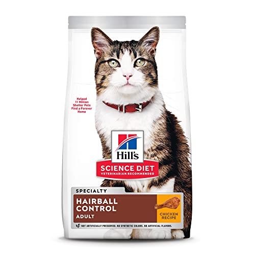 Hill's Science Diet Dry Cat Food, Adult, Hairball Control, Chicken Recipe, 7 lb. Bag