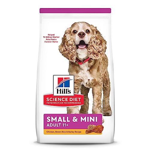 Hill's Science Diet Dry Dog Food, Adult 11+ for Senior Dogs, Small Paws, Chicken Meal, Barley & Brown Rice Recipe, 4.5 lb. Bag