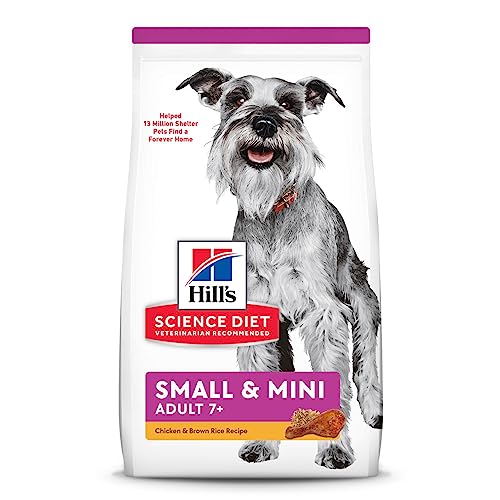 Hill's Science Diet Dry Dog Food, Adult 7+ for Senior Dogs, Small Paws for Small Breeds, Chicken Meal, Barley & Brown Rice Recipe, 15.5 lb. Bag