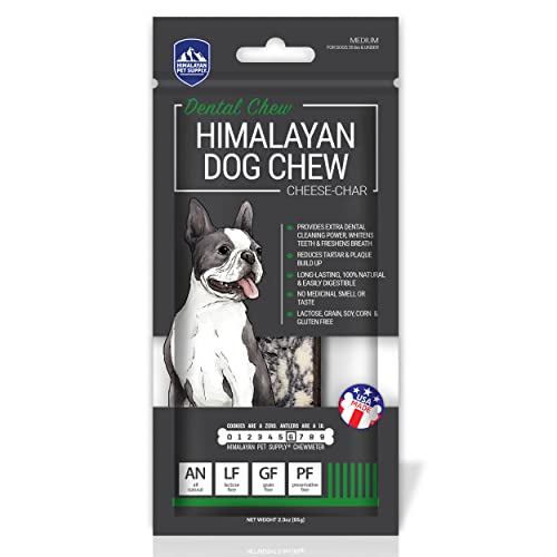 Himalayan Charcoal Cheese Chews | Dental Cleaning - Stain Free - Protein Rich - Tartar Fighting | No Lactose - No Gluten - No Grains - No Soy | CHEESE-CHAR | Medium | for Dogs 35 Lbs & Smaller