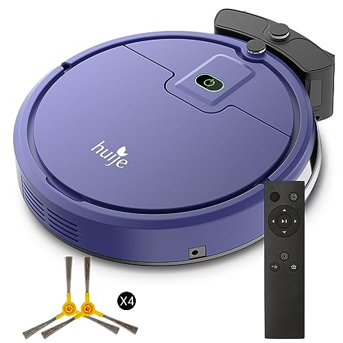 Huije Auto Self Charging Robot Vacuum Cleaner,2000Pa Super Thin Robotic Vacuum,120Mins Max,Tangle Free,Quiet Cleaning Robot Vacuum for Pet Hairs,Dust,Hardwood Floors & Carpets