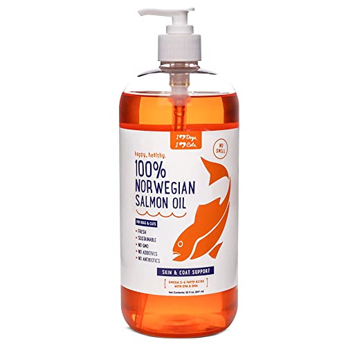 iHeartDogs Salmon Oil for Dogs and Cats - Nourishing Skin & Coat Omega 3 Fish Oil for Dogs Supports Allergy & Itch Relief, Heart Health and Joint Health - 32 oz