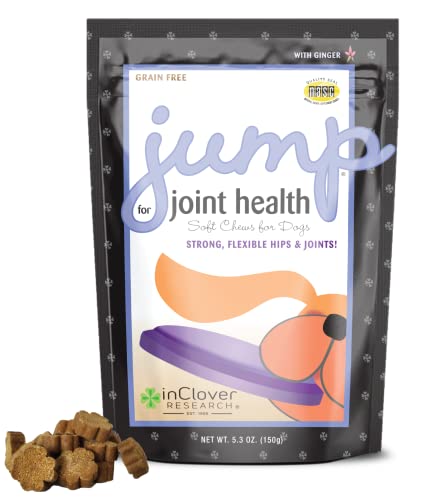 In Clover Jump Soft Chews for Daily Joint Care and Endurance Support for Dogs with Glucosamine HCl, MSM, Fish Oil, Ginger, Yucca, and Coconut Oil for All Life Stages, 5.3 oz. (30 count)