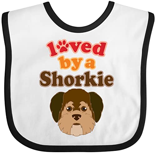 inktastic Shorkie Dog Shih Tzu Yorkie Baby Bib White and Black 387bc