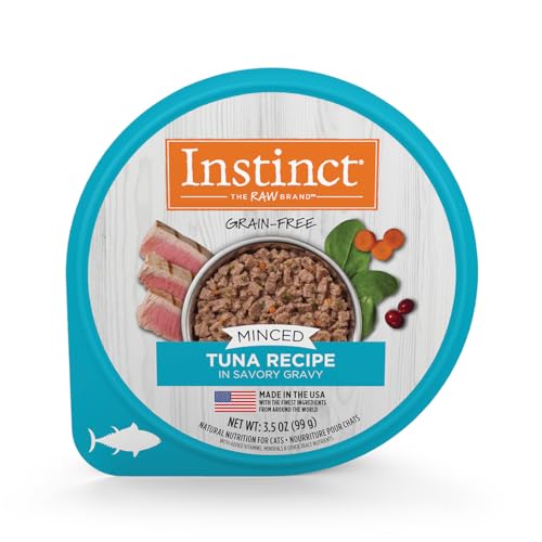 Instinct Grain Free Minced Recipe with Real Tuna Natural Wet Cat Food, 3.5 oz. Cups (Case of 12)