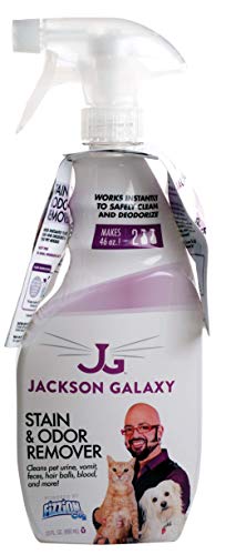 Jackson Galaxy: Stain & Odor Remover - Pet Urine Remover - 23 oz bottle - 2 Fill Tablets Included - Eliminates Pet Stains & Odors Quickly - Works On Multiple Surfaces - Non-Toxic Formula