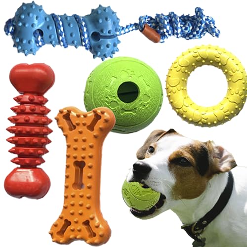 Jalousie Chew Toy Natural Rubber chew Toy for Interactive Play Toy Ball Rubber Value Set for Small to Medium Breed Dog mutt Puppy