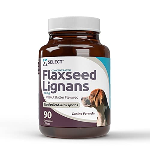 K9 Select Concentrated Flaxseed Lignans for Dogs, 20mg - 90 Peanut Butter Flavored Chewable Tablets