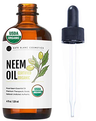 Kate Blanc Cosmetics Neem Oil for Skin, Hair Growth, Plants (4oz) Natural & USDA 100% Pure Concentrate Mixed with Water to create Spray