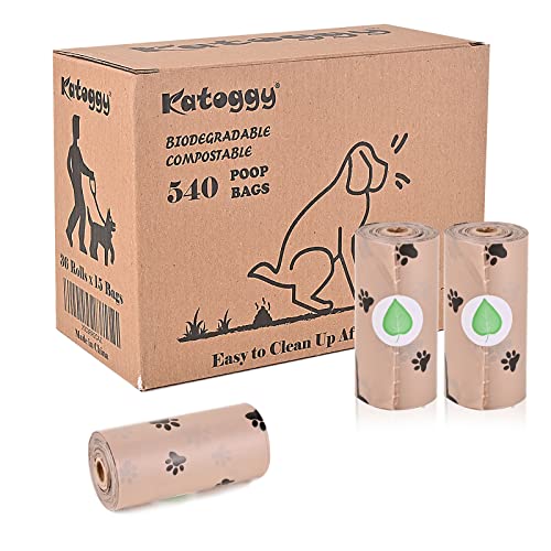 Katoggy Dog Poop Bags, 36 Roll, 540 Count, 9 x 13 Inch Dog Poop Bag Rolls, Extra Thick, Leak Proof, Lavender Scented Poop Bags for Dogs and Cats