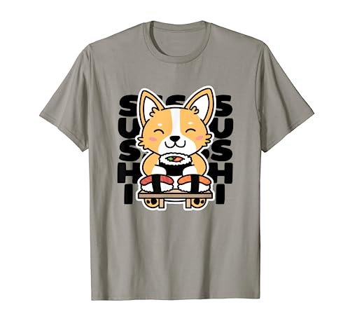 Kawaii Sushi Cute Anime Dog Corgi Japanese Food Nigiri T-Shirt