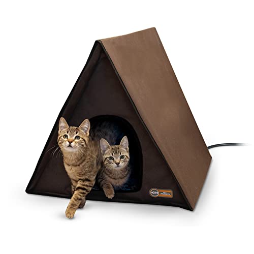 GDLF Outdoor Cat House Feral 100% Insulated Foam Weatherproof Solid Wood,  Large 