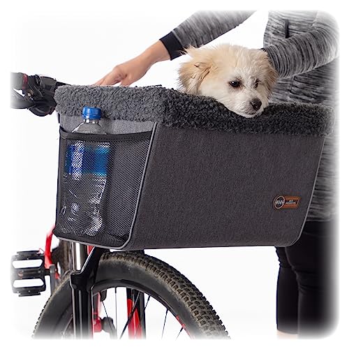 K&H Pet Products Universal Bike Pet Carrier for Travel, Cat and Dog Bicycle Baskets, Classy Gray Large 12 X 16 X 10 Inches