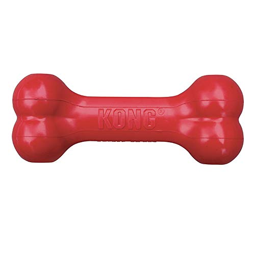 KONG Goodie Bone - Rubber Dog Toy - Dental Dog Toy for Teeth & Gum Health - Durable Dog Chew Toy - Hard Rubber Bone for Dogs - Fillable Toy for Dispensing Treats - Small Dogs